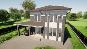 Проект D — 194 кирпичного дома